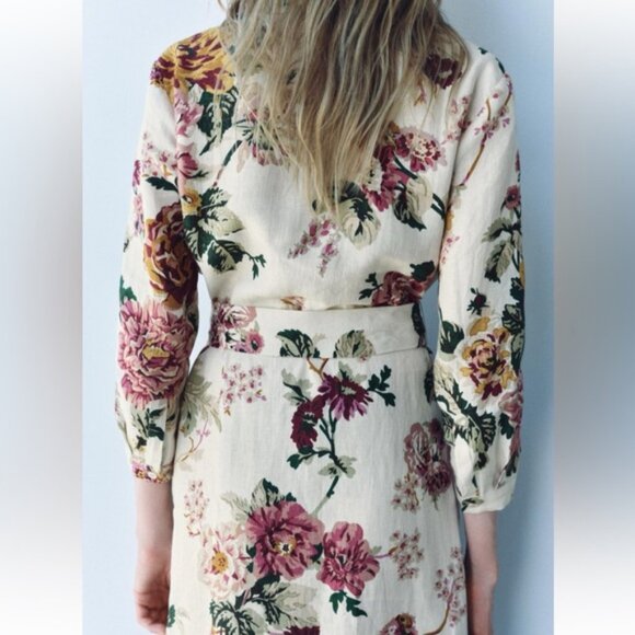 ZARA 100% LINEN SHIRTDRESS ZW COLLECTION - Picture 3 of 9